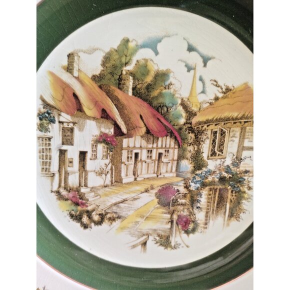 Ascot Service Plate Wood & Sons 10 5/8" Decorative Rural Scene England - Picture 7 of 9